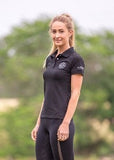 Front view of Bare Polo Shirt with sequin star to sleeve