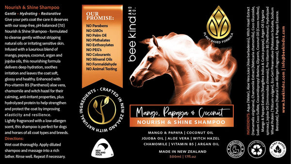 Bee Kind Mango Papaya & Coconut Shampoo For Horses